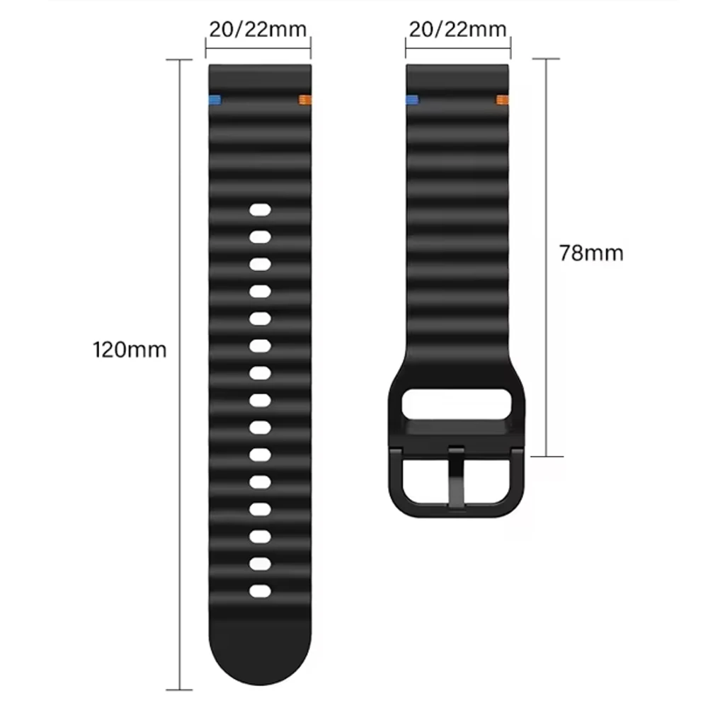 Premium 22mm Silicone Watch Band - Versatile and Durable Strap in Elegant Design