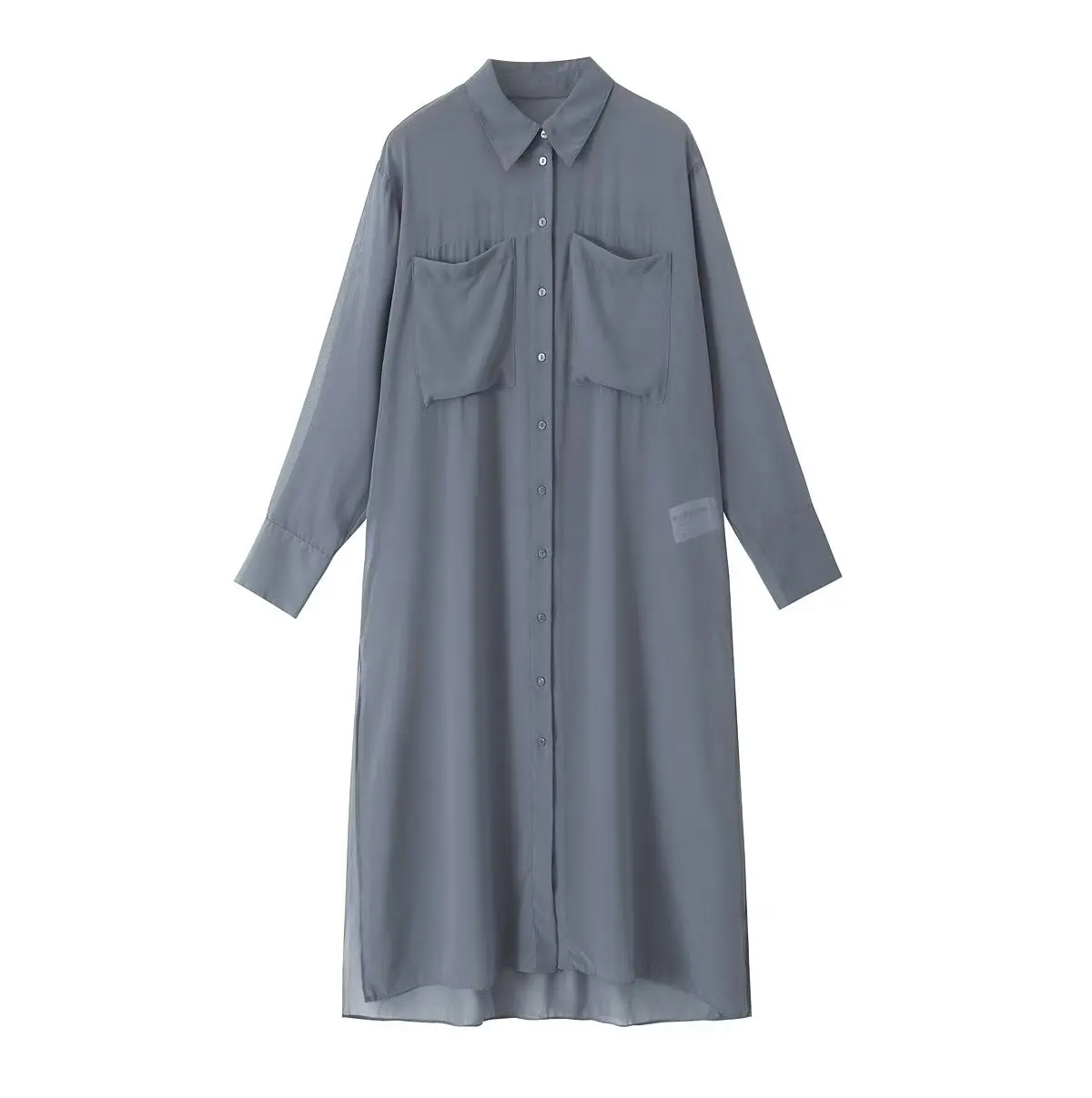 

SuperAen европейский и американский стиль женское Новое 2023 модное повседневное однобортное длинное платье-рубашка