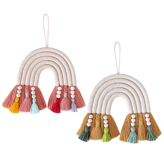 Wooden Bead Tassel Keychains 