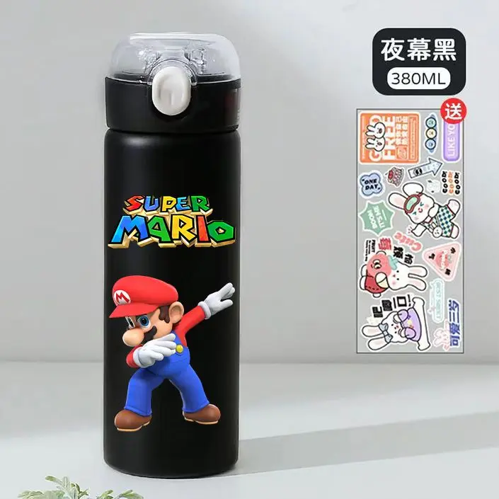 New Super Mario Stainless Steel 304 Thermos Mug 380Ml Straw Water