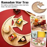 Wooden Eid Mubarak Food Tray For Home 2025 Ramadan Kareem Islamic Muslim Party Decor Eid Eid Al Adha Desk Decoration Gifts 1