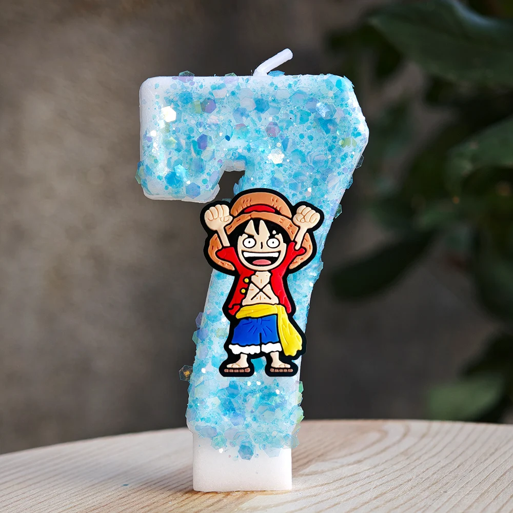 Niedliche One Piece Themen-Luffy-Kerze Nummer 0-9 Geburtstagstortenkerzen Dekorationen Geburtstagsparty Tortendekoration Babyparty Geschenk – Detail 29