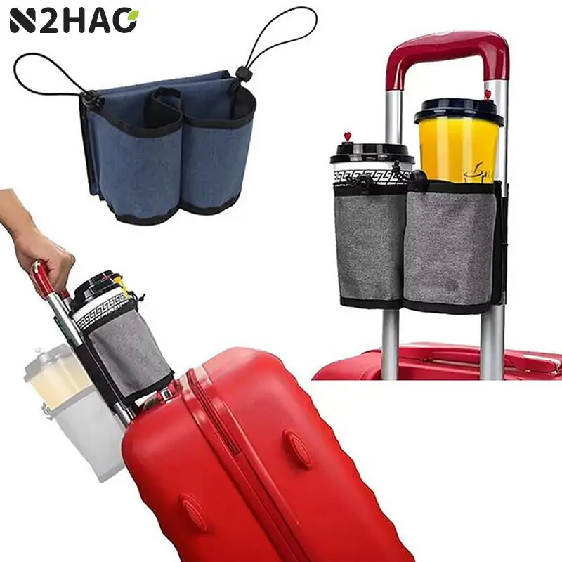 

Durable Free Hand Travel Luggage Drink Bag Luggage Handless Travel Cup Holder Travel Cup Holder Storage Bag Fits All Suitcase