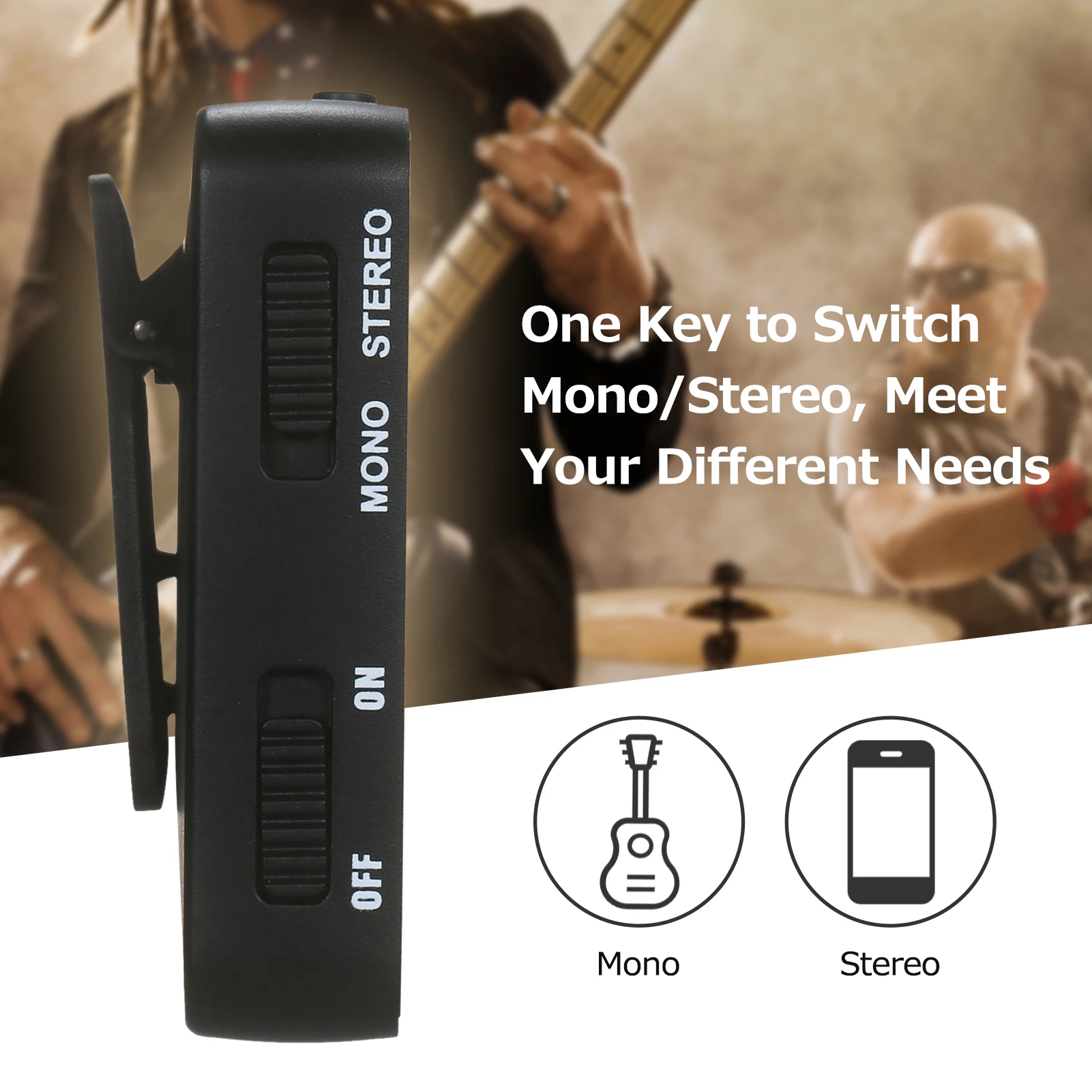 Wireless Earphone Receiver M-VAVE WP-10 Wireless Audio System Monitor Lossless Transmission Stereo Mono Recorder Rechargeable Transmitter