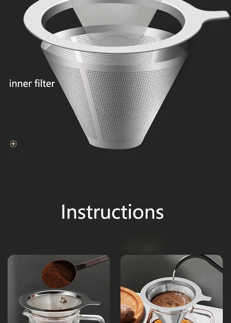 Copo reutilizável, Despeje o gotejador, Ferramenta Barista, Suporte do filtro do chá