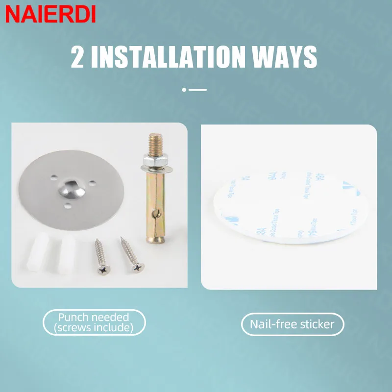 Door Stopper Hydraulic Buffer Stainless Steel Wall Mount Mute Nail-free Holder Touch Hardware