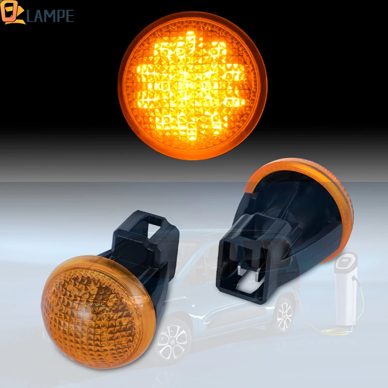2Pcs-Normal-Flash-Amber-Side-Marker-Turn-Signal-LED-Lights-For-fiat ...