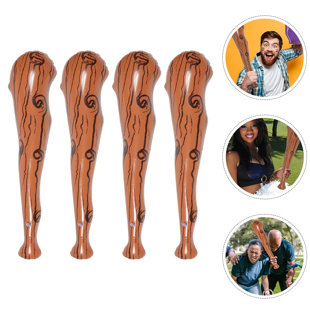 

4 Pcs Wooden Stick Inflatable Baseball Bat Child Bats Pvc Party Cheering Favors
