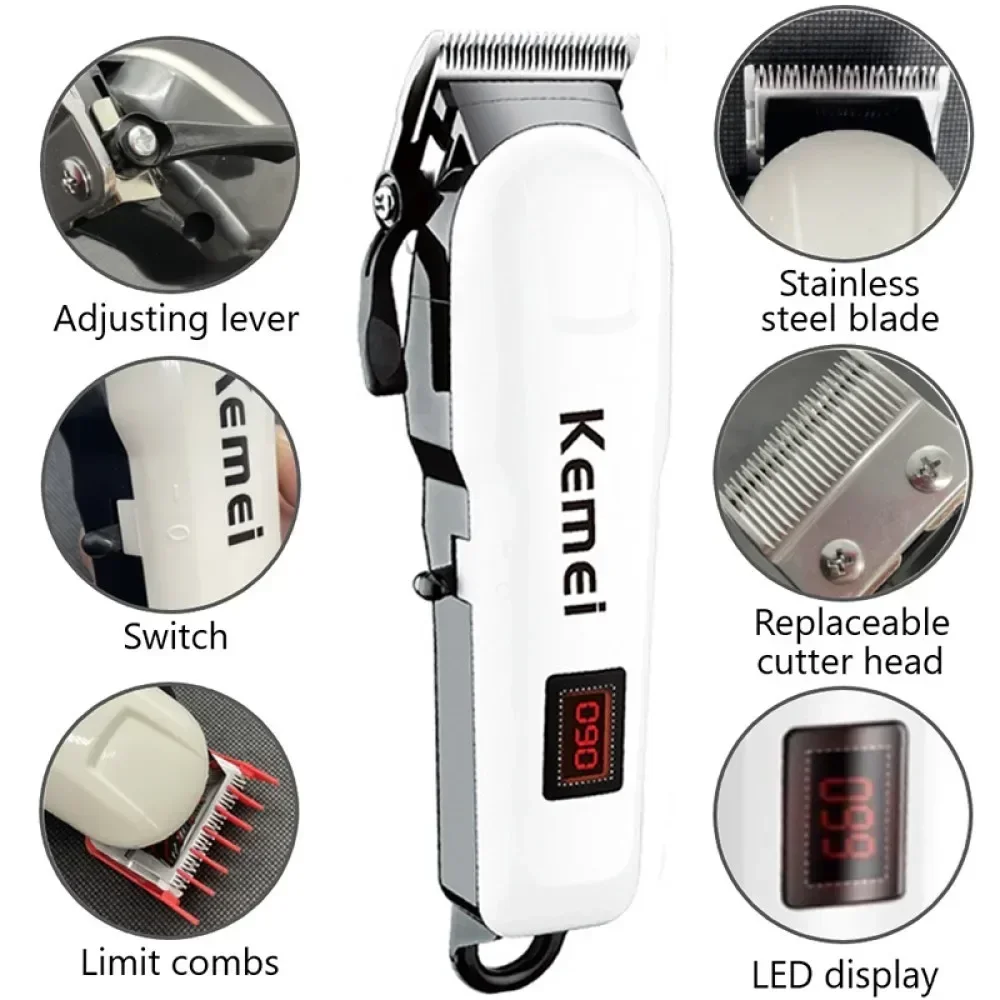 Kemei hair clipper Or Blade Hair Cut Maching Wireless Trimmer Men Professional Clipper Machine Rechargeable Cut Barber 809A