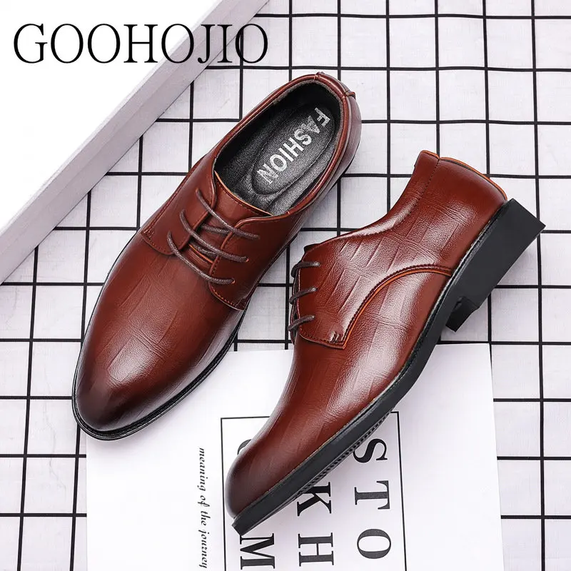 

Туфли мужские классические из экокожи, Роскошные Модные Туфли-оксфорды, заостренный носок, Классическая обувь для офиса и свадьбы, 38-48