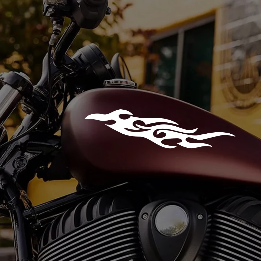 2 stücke Motorrad Aufkleber Flamme Element Totem Karosserie Kratz deckel Vinyl Aufkleber Fahrzeug außen kreative Aufkleber Zubehör – Detail 2
