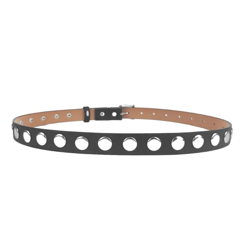 Adjustable Pin Buckle Waist Belt PU Alloy Large Rivet Belt Hot Girls Women Waist Belt for Coat Skirts Jeans Durable