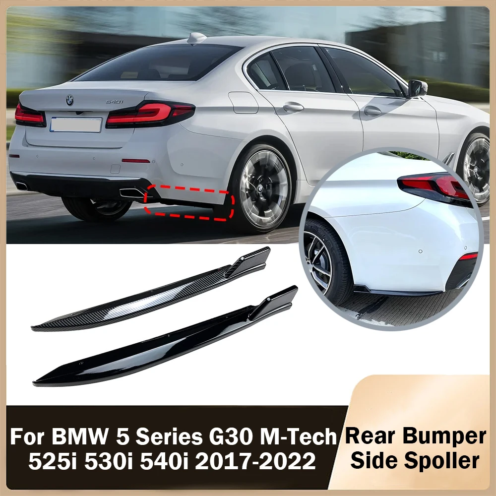 

ABS Black Rear Bumper Lip Splitter Diffuser Lip Side Skirt Extension For BMW 5 Series G30 M-Tech 525i 530i 540i 2017-2022