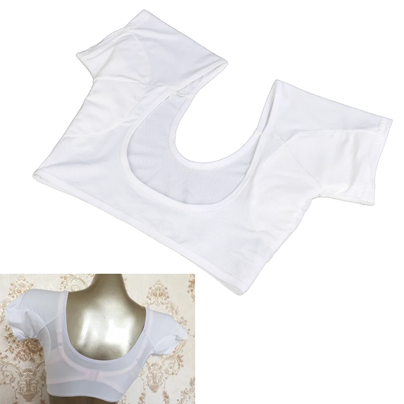 1PCS White Reusable Washable M L Model T-shirt Shape Sweat Pads Underarm Armpit Sweat Pads Perfume Absorbing Anti