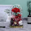 15*30cm Light Wire Lumious Metal Base Glass Dome Vase Home Decoration Transparent Cover DIY Friend Gift Wedding Live Prop 1