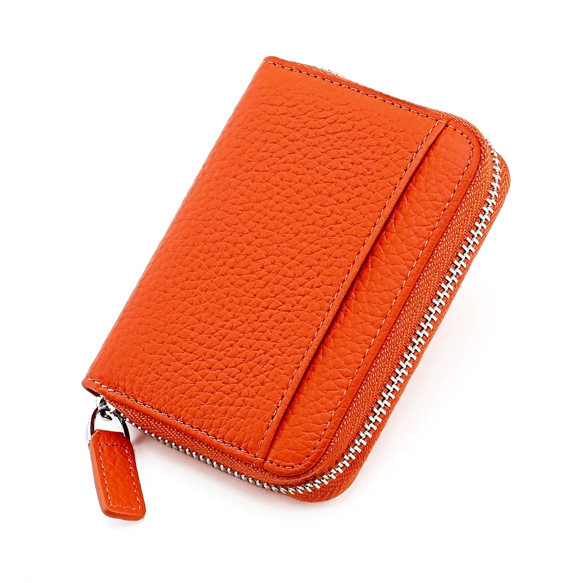 LeatherRFIDCardHolderLuxuryWomensZipperCardWalletChangePouch
