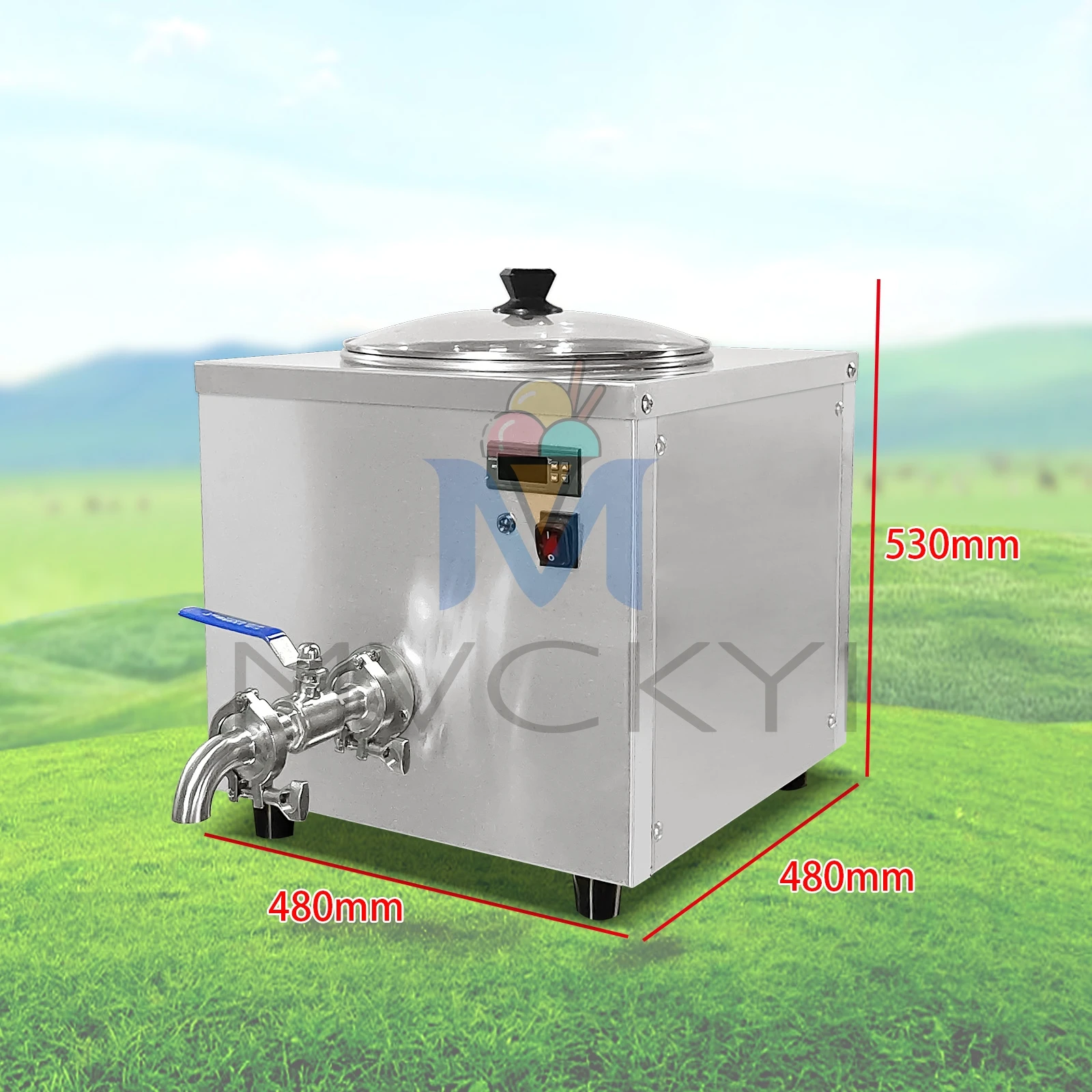 Mvckyi 14L High Temperature Ice Cream Milk Pasteurization Machine Small Scale Dairy Yogurt Making Gelato Maker
