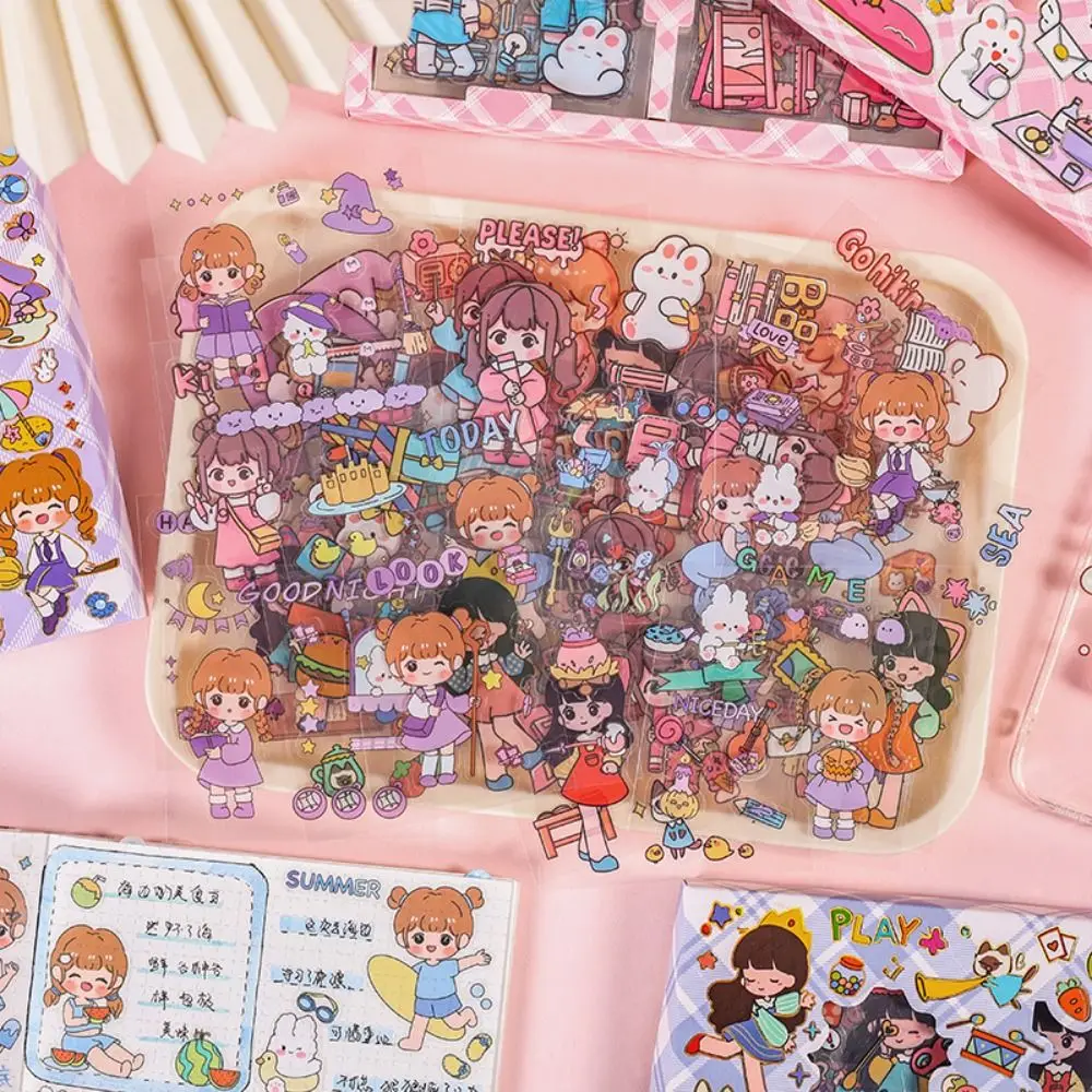 

PVC Handbook Stickers Cute Waterproof Journal Stickers DIY Kawaii PVC Waterproof Stickers Luggage Suitcases Skateboards Decor
