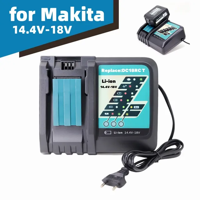 DC18RC Rapid Battery Charger Compatible with Makita 14.4V-18V Li-ion Battery BL1415 BL1430 BL1815 BL1830B BL1850B BL1860B 1