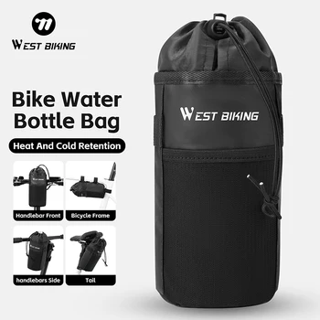 Borsa per bicicletta WEST BIKING, borsa termica portatile da manubrio, borsa porta borraccia idrorepellente per ciclismo su strada e mountain bike