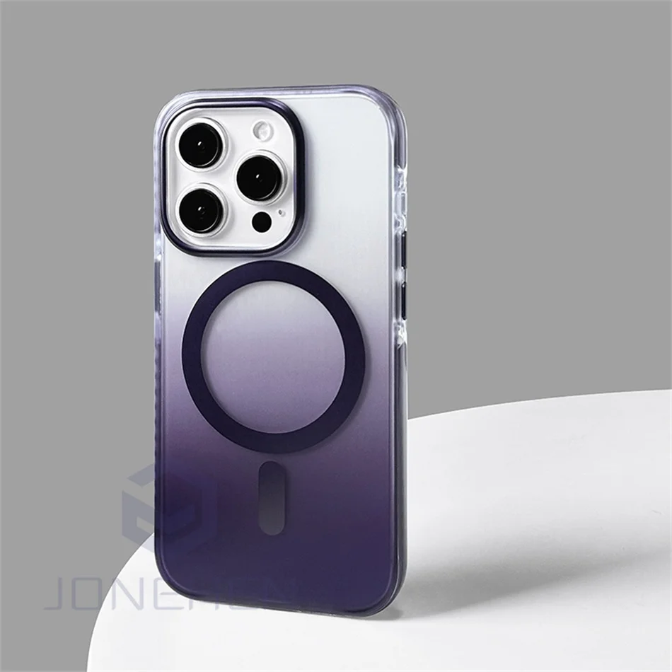 Luxury Gradient Shockproof Magnetic Cover with Premium Matte Finish - Magsafe Wireless Charging Compatible Case