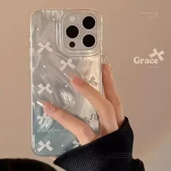 Luxury Laser Silver Bow Knot Phone Case - Premium Hard Cover for Redmi Note 12 5G (1)