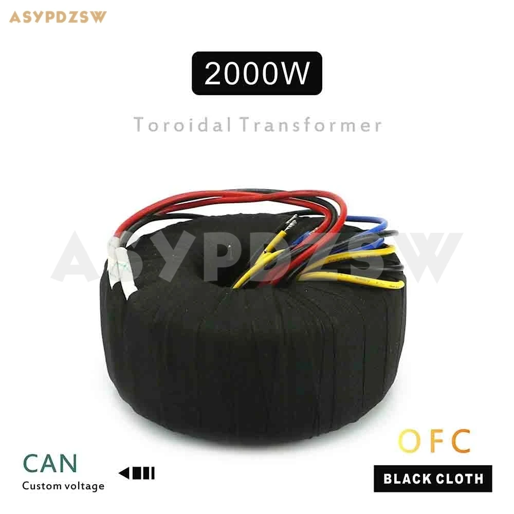 

115V/230V 2000VA IN Black cloth OFC Toroidal transformer 2000W 57.5V-0-57.5V / 115V-0-115V OUT / Accept customized voltage