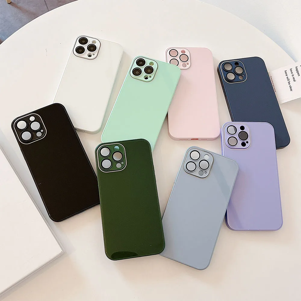 

Стеклянные Чехлы 9d для Iphone 14, 13, 12, 11, 15 Pro Max, 15 Pro, 14, 15 Plus, зеркальные стеклянные чехлы для телефонов с пленкой для объектива Cmaera, 1 шт.