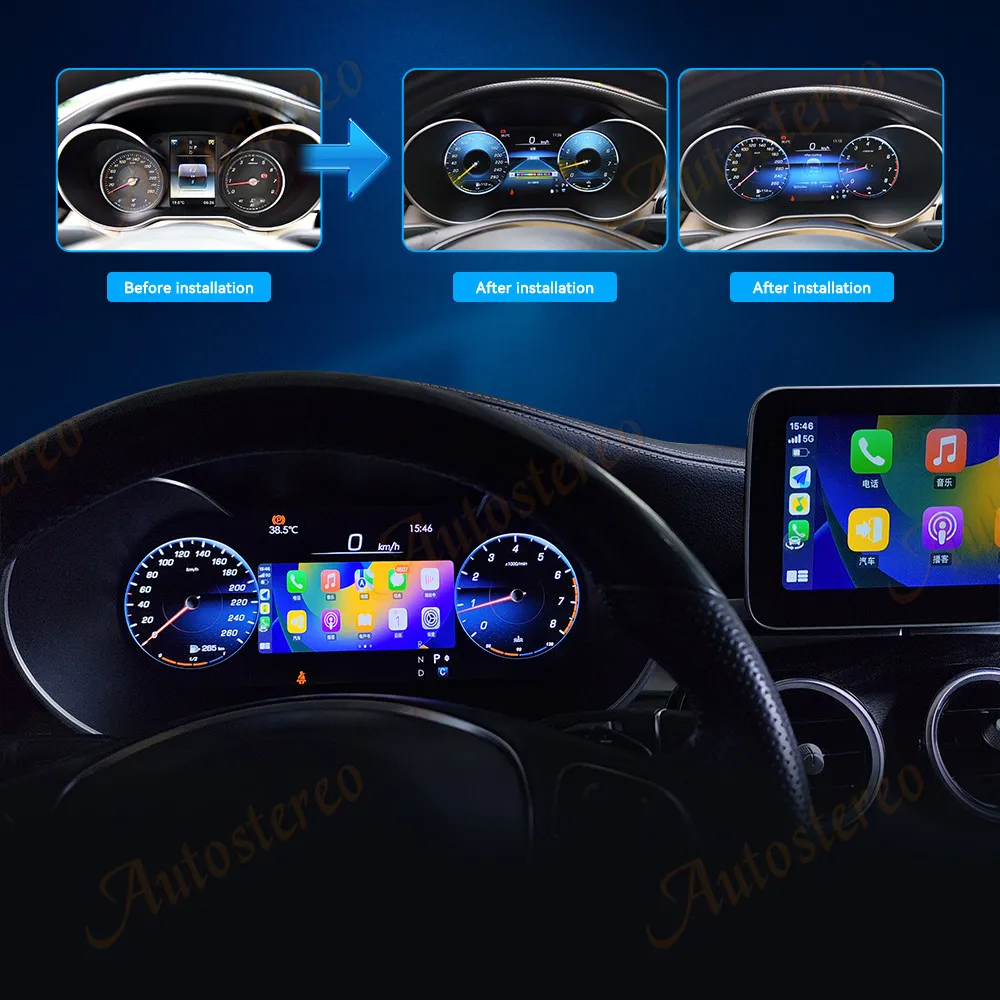 Car Digital Cluster Carplay Virtual Cockpit Screen For Mercedes Benz X Class W47
