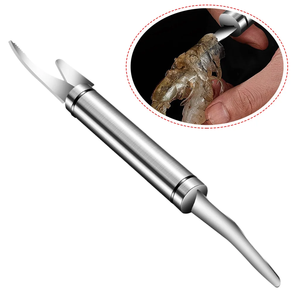 5 In 1 Multifunctional Shrimp Line Fish Maw Knife Shrimp Peeler Stainless Steel Kitchen Fish Scale Planer Duck Intestine Tool fish scales scraper fish scale cleaner shrimp peeler fish scale scraper
