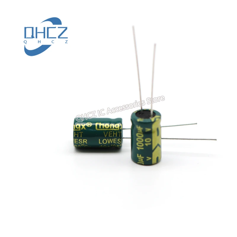 

10pcs 10V 1000UF high frequency low resistance high temperature DIP electrolytic capacitor 8X12