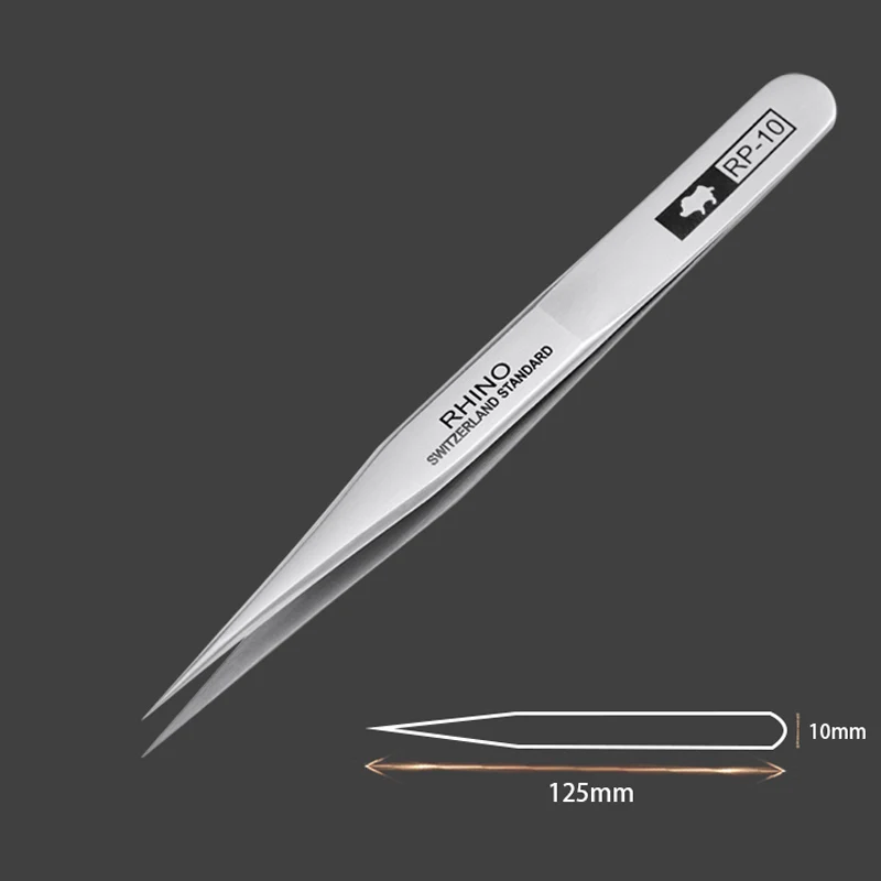 Japan RHINO RP Tweezers Anti-acid Anti-magnetic High-precision Super Hard Sharp Forceps Phone Watch Jewelry Components Repair tweezer tool precision tweezers phone repair tweezers