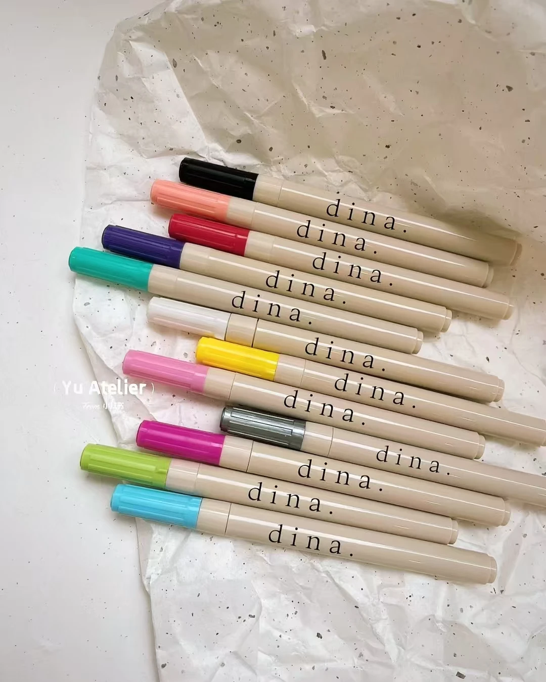New Product Dina Candy Nail Art Painting Pen 12Colors Ins Wind Hand-painted Korean Cute Wind For Nail Shop Diy Art Tool Manicure