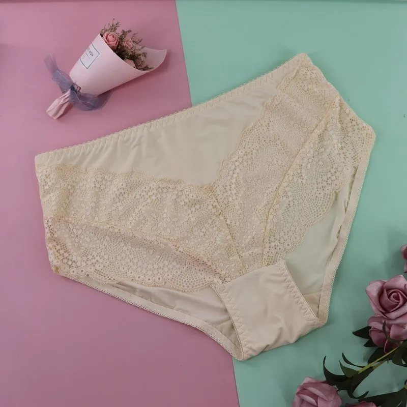 thumbnail image 1 of Beauwear-ropa interior de talla grande para mujer, bragas cómodas, íntimas de encaje, bragas de seda de hielo ahuecadas, lencería Sexy, 1 of 5