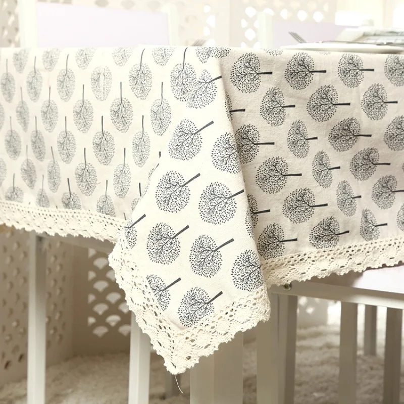 

Modern Simple Apple Tree Small Tree Cotton Linen Lace Tablecloth