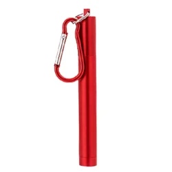 Eco - Friendly Reusable Telescopic Metal Drinking Straw Set with Cleaning Brush and Carry Case (Red)