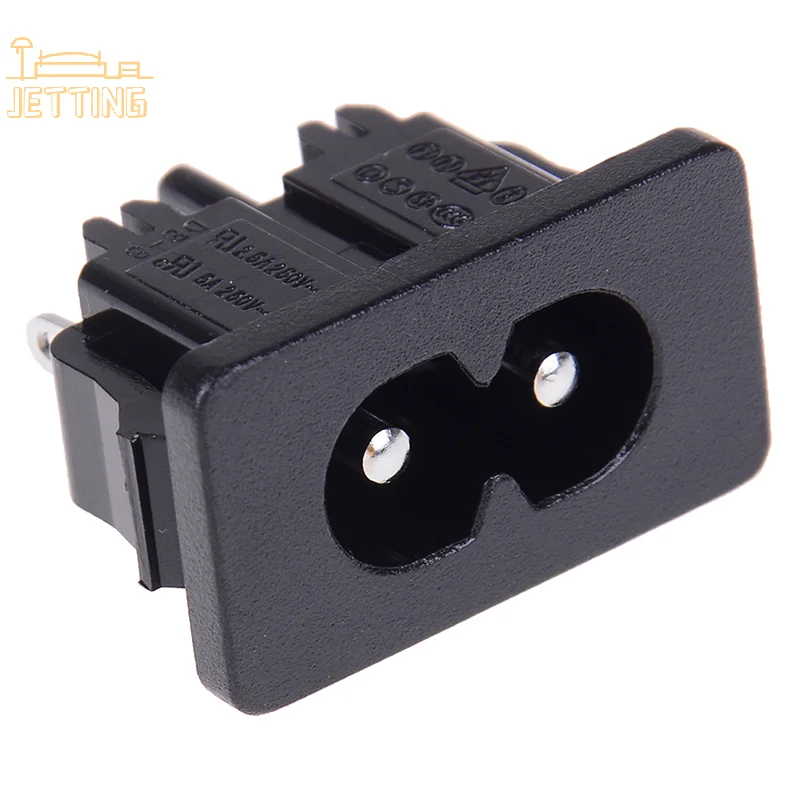 AC250v 2.5a iec320 c8 male 2 pins power inlet socket connector 5Pcs electrical power socket electrical sockets