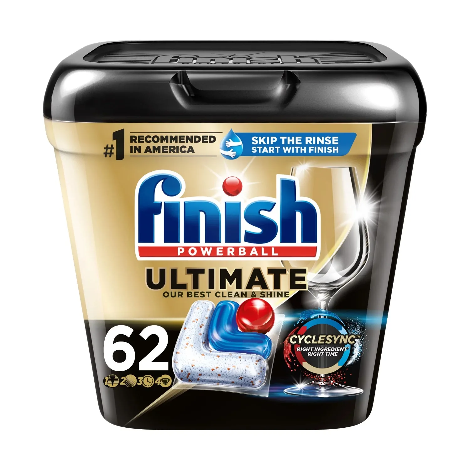 Ultimate Dishwasher Detergent- 62 Count-With CycleSync&trade; Technology-Dishwashing Tablets Dish Tabs