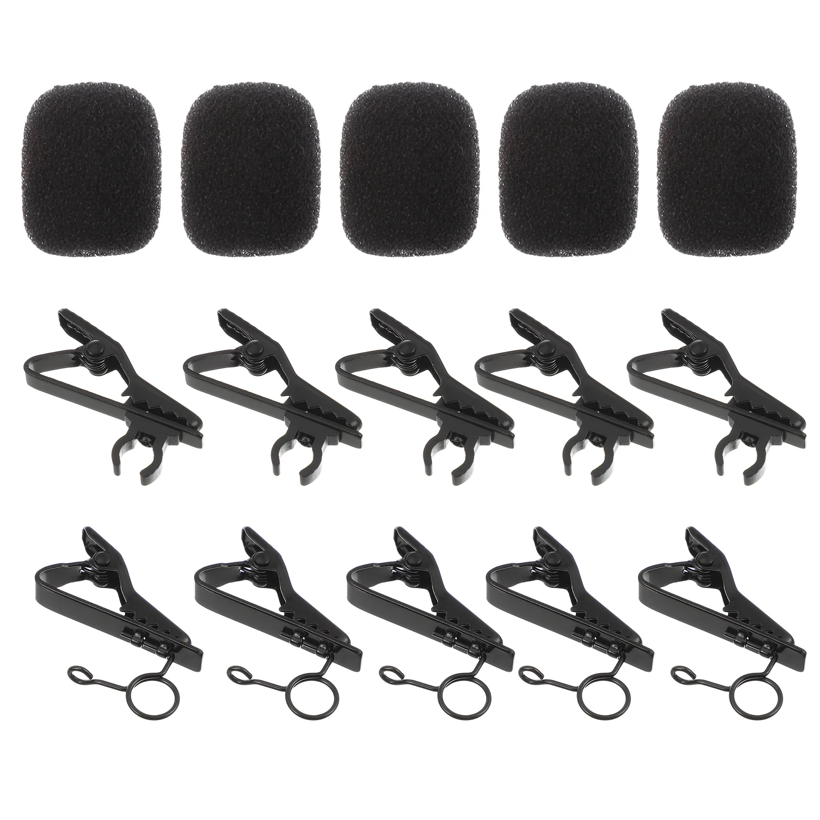 

18pcs/set Microphone Tie Clips with Mic Sponge Covers and Mic Metal Wire Clips