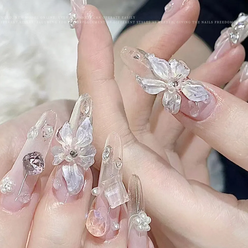 3D 꽃 네일 몰드 DIY 실리콘 네일 도구 하와이 히비스커스 꽃잎 네일 디자인 레진 몰드 네일 아트 조각 템플릿