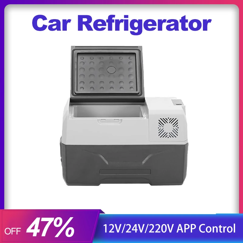 Alpicool 30L Mini Refrigerator 12V Portable Compressor Freezer 220V Fast Cooling Pull Bar Wheels Refrigerator With App Control
