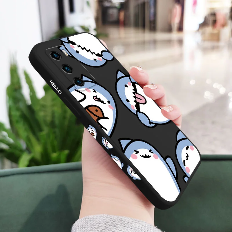 Adorable Shark Liquid Silicone Phone Case - Stylish & Durable Cover