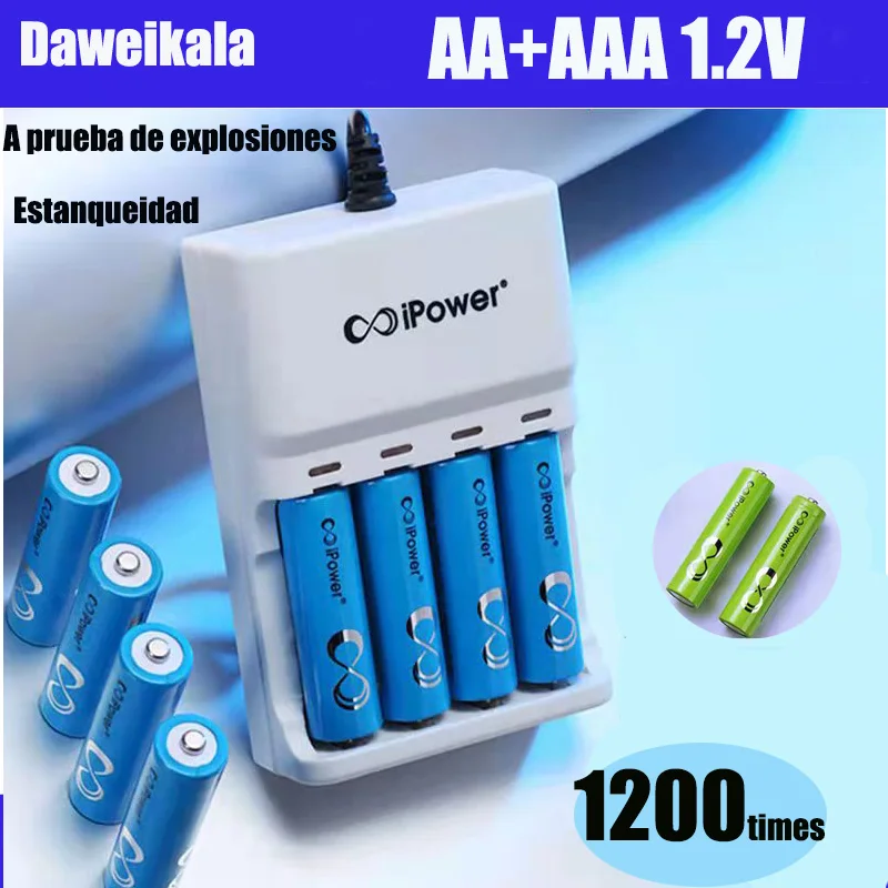 AAA1000 Baterías recargables AAa, alta capacidad de 1000 mAh de