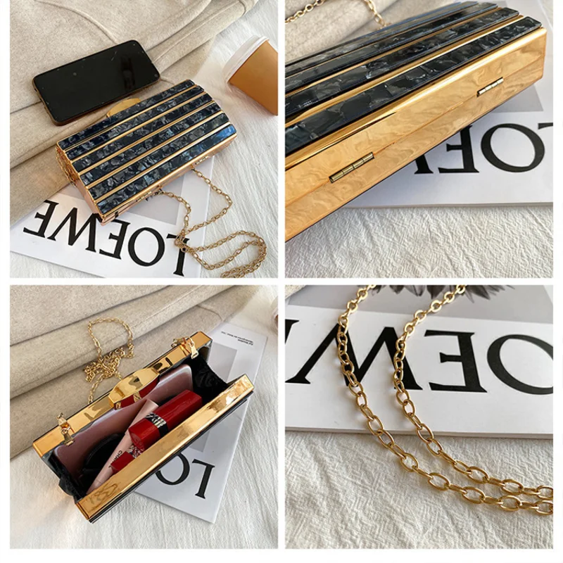 Trendy Designer Women Wallet Acrylic Evening Bags Party Wedding Clutch Pink Purse and Chic Handbag Women Shoulder Bag 2023 NEW