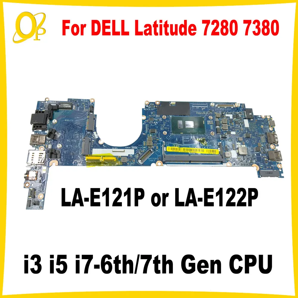 

Системная плата для ноутбука DELL Latitude 7280 7380, материнская плата для ноутбука 0R5YF6 0X0FTD 0HP2CR i3 i5 i7 CPU DDR3, протестирована