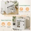 Farmhouse Bathroom Vanity with Sink Combo,Sliding Barn Door Bathroom Vanity Cabinet Set with Storage Drawers, Metal Handles 5