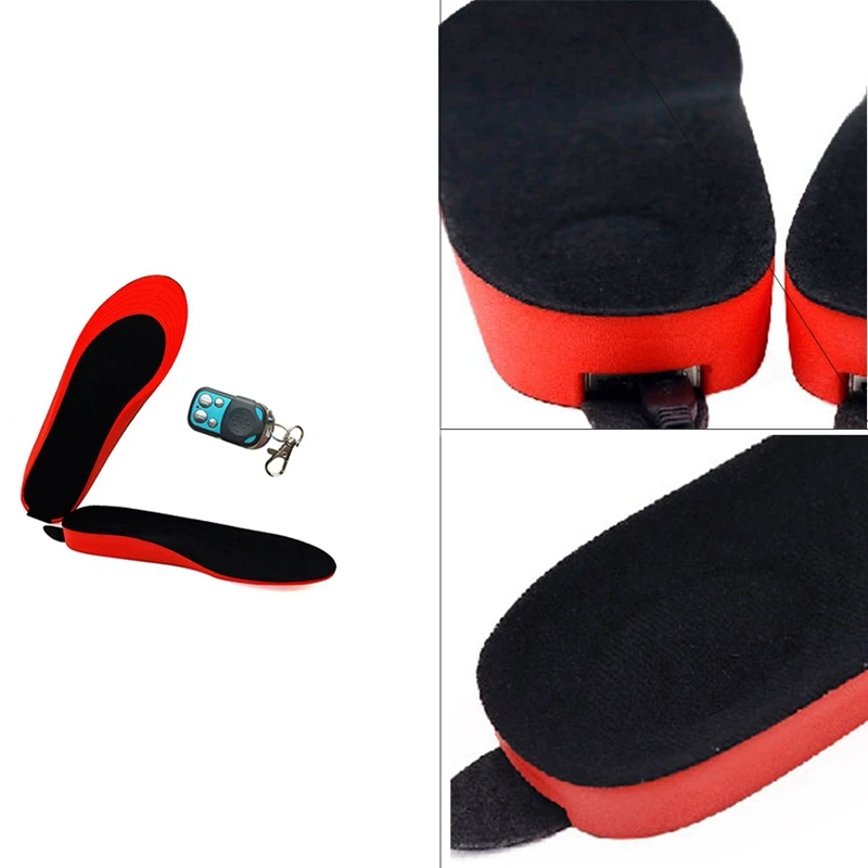 

Hot Kf-2200Mah Rechargeable Electric Heating Insoles With Remote Control Winter Warm Heated Insoles Sport Shoes Pads US Plug