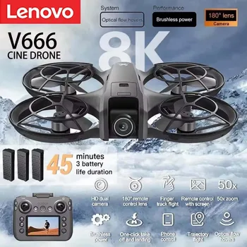 Drone Mini Lenovo V666 8K Professionale con WIFI 5G, Evitamento Ostacoli, Motore Brushless, Modalità Altitudine e Headless, Quadricottero RC FPV Giocattolo