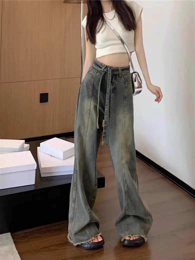 

High Waist Baggy Jeans Wide Leg Pants Loose Denim Vintage Y2k Pant Fashion Korea Women's Harajuku Stylish Clothing Woman Female
