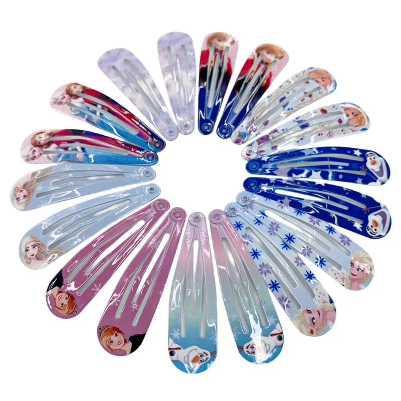 Frozen Disney Hairpins Anime Jewelry Accessor Elsa Anna Kawaii Headwear Fashion Headdress Hairgrip 12pcs